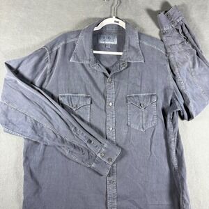 Ryan Michael Shirt Mens XL Gray Button Down Western Snap Workwear Silk Blend